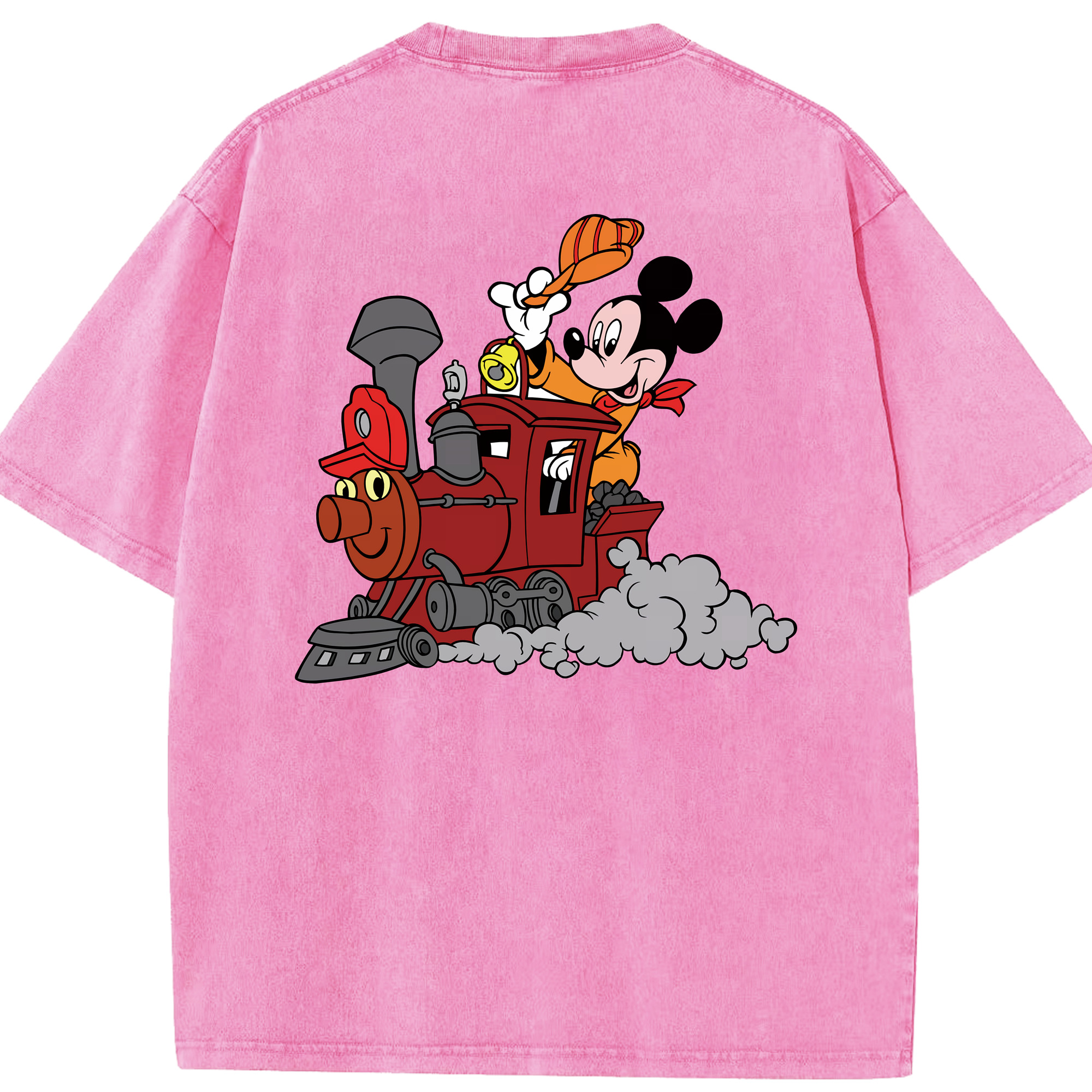 （画像用） ミッキーマウス Mickey Mouse 綿100% ヴィンテージ風 半袖Tシャツ（背面プリント）